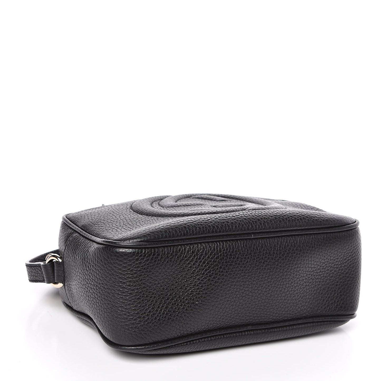 Pebbled Calfskin Small Soho Disco Bag Black