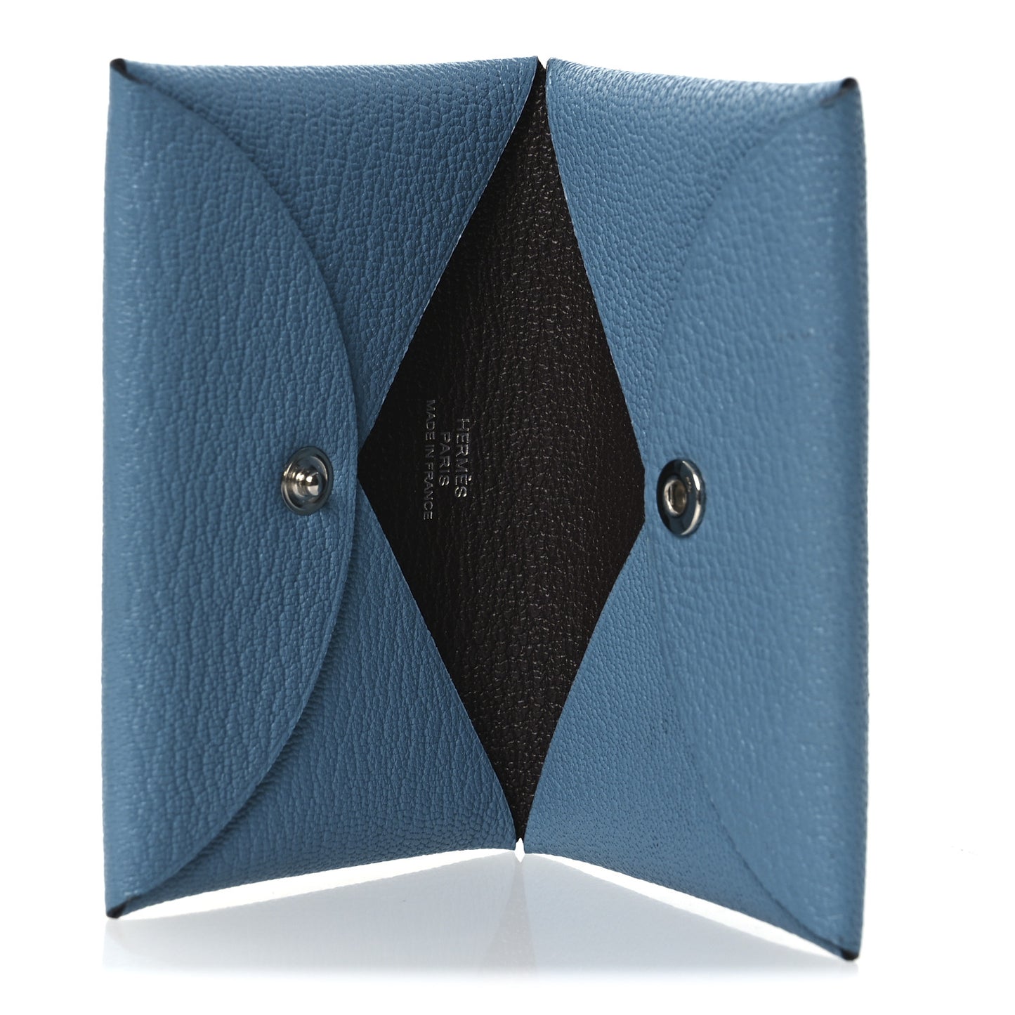 Chevre Mysore Verso Calvi Card Case New Bleu Jean Havane