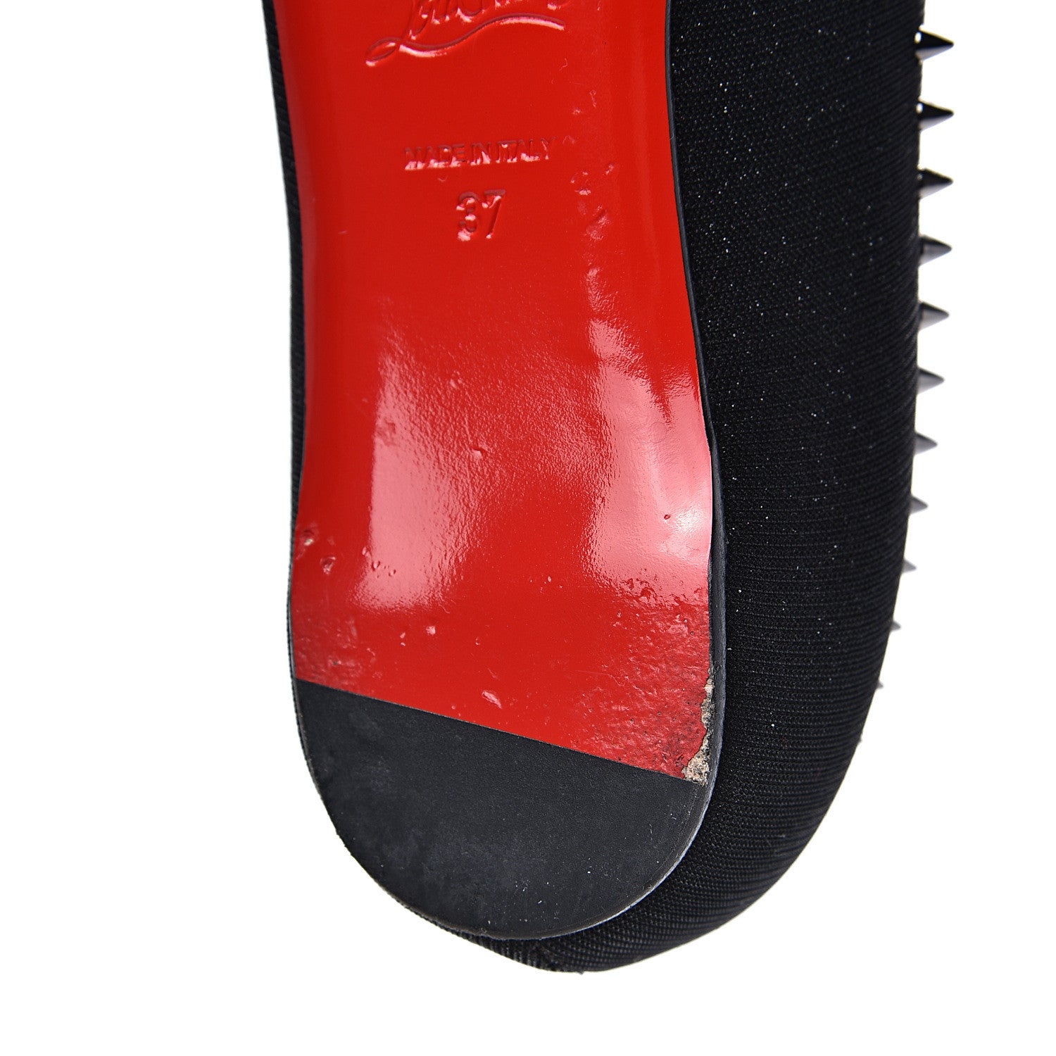 Christian Louboutin Glitter Tennis Anjalina Flats 37 Black Gun Metal 8 of 10