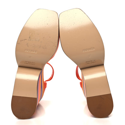 Hermes Suede Goatskin Early Wedge Sandals 37 5 of 8