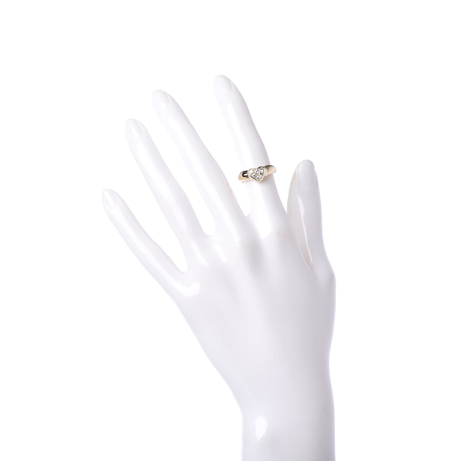 Tiffany 18K Yellow Gold Diamond Heart Band Ring 48 4.5 2 of 7