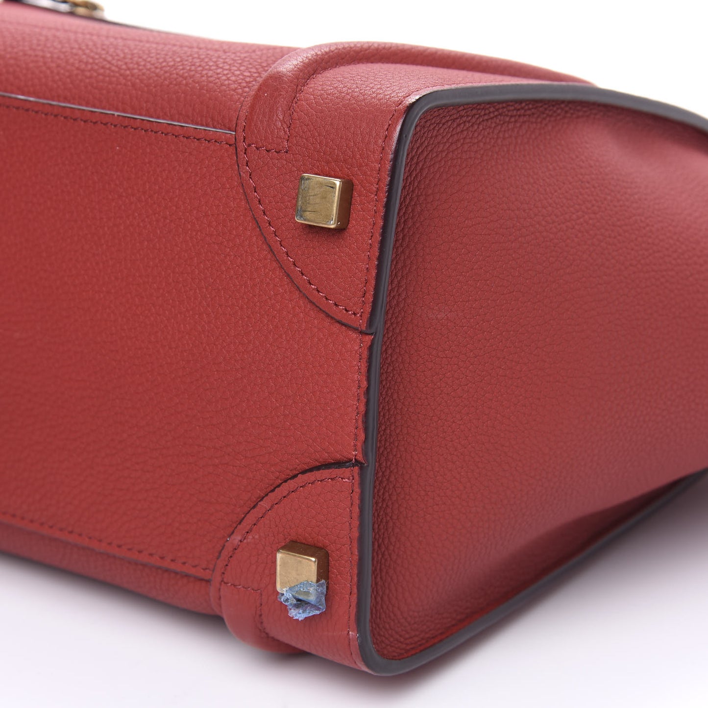 Drummed Calfskin Micro Luggage Merlot