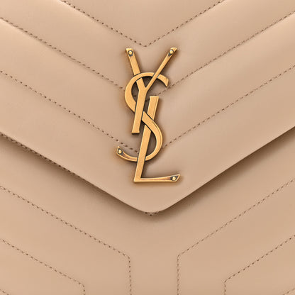 Saint Laurent Calfskin Y Quilted Monogram Medium Loulou Chain Satchel Dark Beige 9 of 11