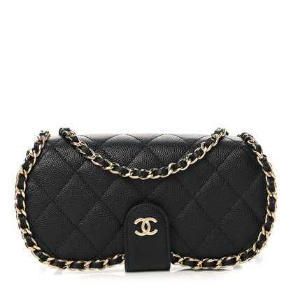 Chanel Caviar Quilted Glasses Case With Chain Black 1 of 8