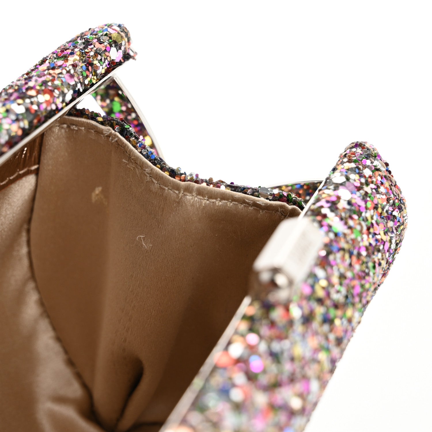 Jimmy Choo Coarse Glitter Kiss Lock Clutch Bubblegum Mix 8 of 12