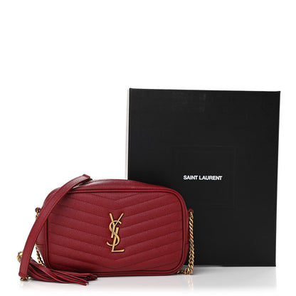 Saint Laurent Grain De Poudre Matelasse Monogram Mini Lou Camera Bag Opyum Red 12 of 12