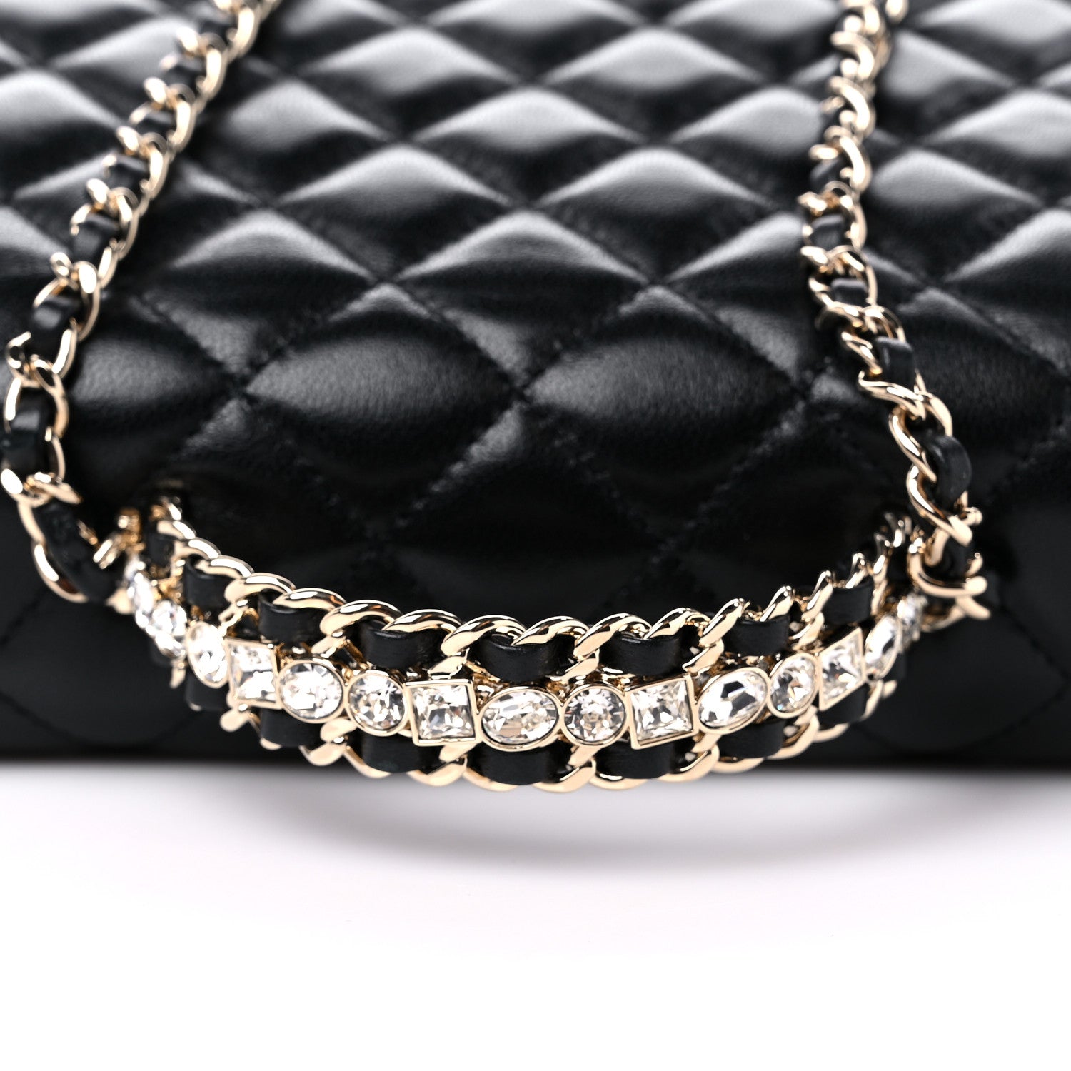 Chanel Lambskin Quilted Mini Crystal Top Handle Rectangular Flap Black 11 of 12