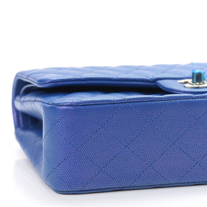 Chanel Iridescent Caviar Quilted Medium Double Flap Blue 5 of 9