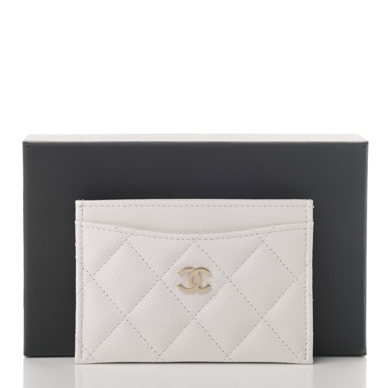 Chanel Caviar Quilted Card Holder White 10 of 10