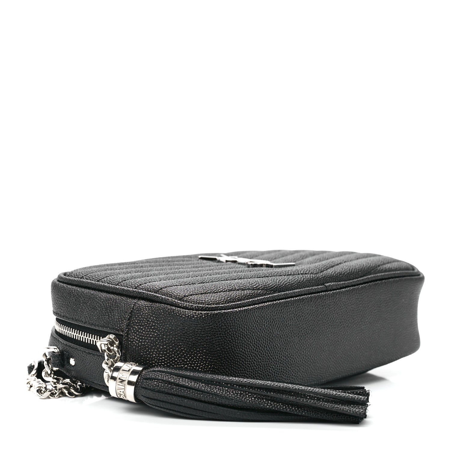 Saint Laurent Grain De Poudre Matelasse Monogram Mini Lou Camera Bag Black 4 of 12