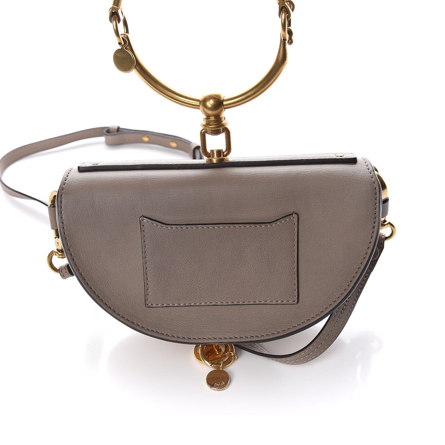 Calfskin Small Nile Bracelet Minaudiere Bag Motty Grey