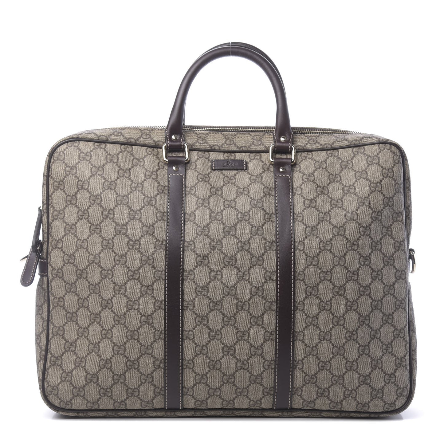 GG Plus Monogram Briefcase Dark Brown