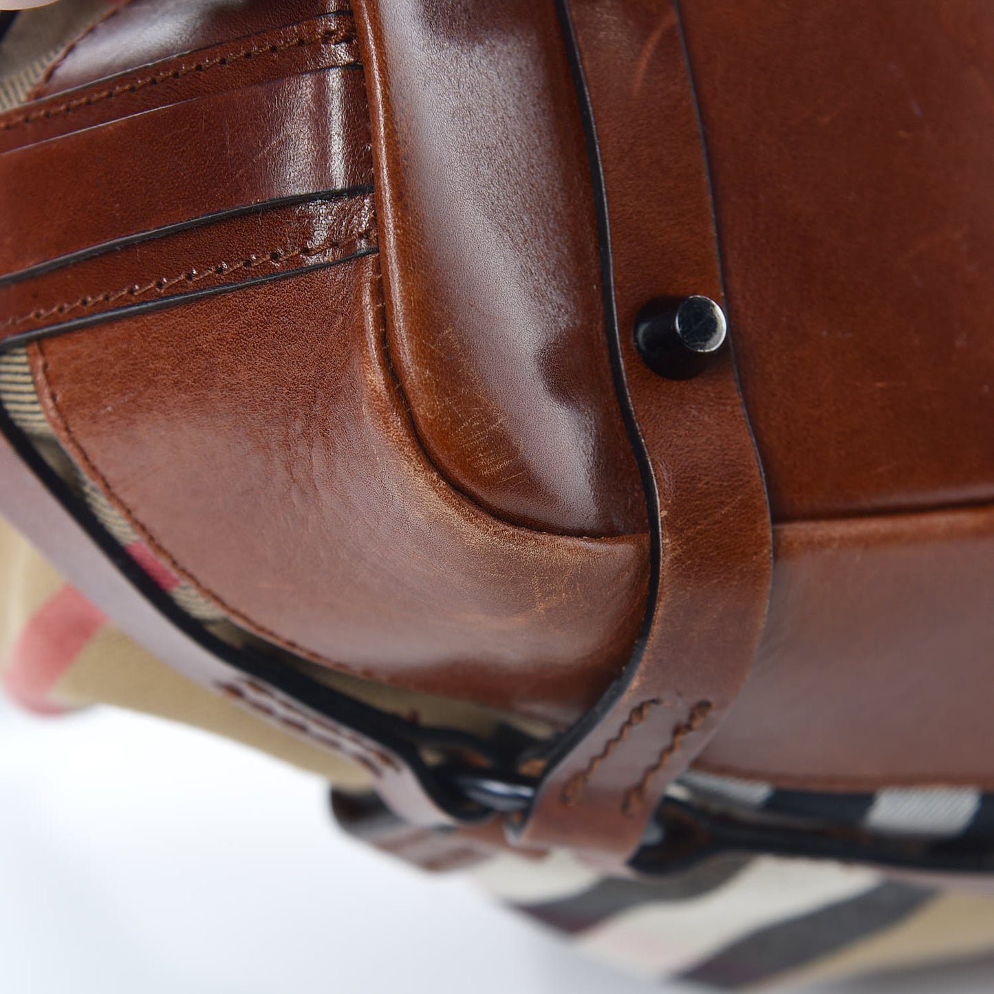 Bridle Calfskin House Check Kenton Hobo Brown