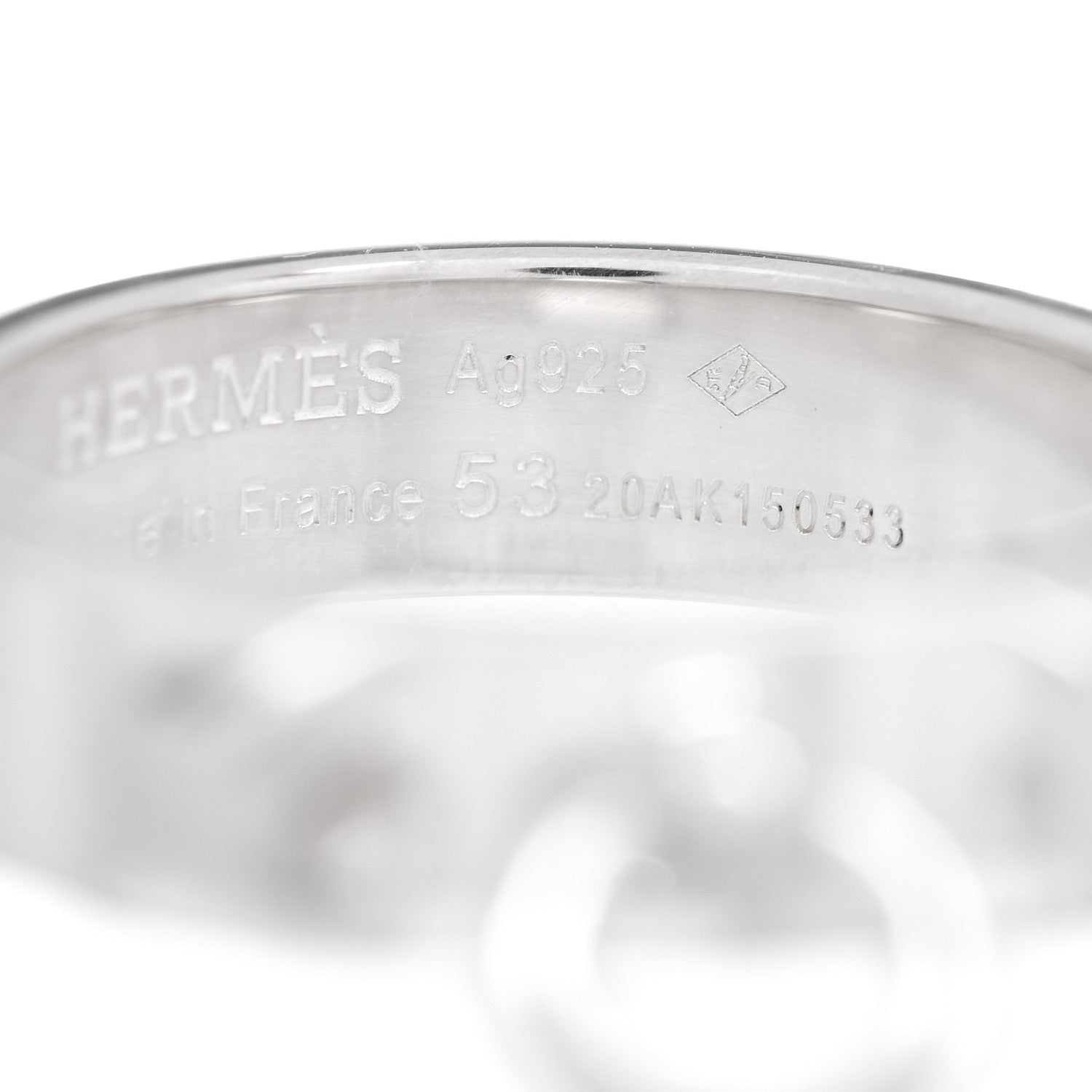 Hermes Sterling Silver PM Collier De Chien Ring 53 6.5 4 of 5