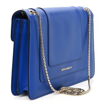 Bulgari Calfskin Serpenti Forever Shoulder Bag Blue 2 of 10