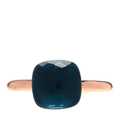 Pomellato 18K Rose Gold London Blue Topaz Classic Nudo Ring 56 7.5 1 of 7