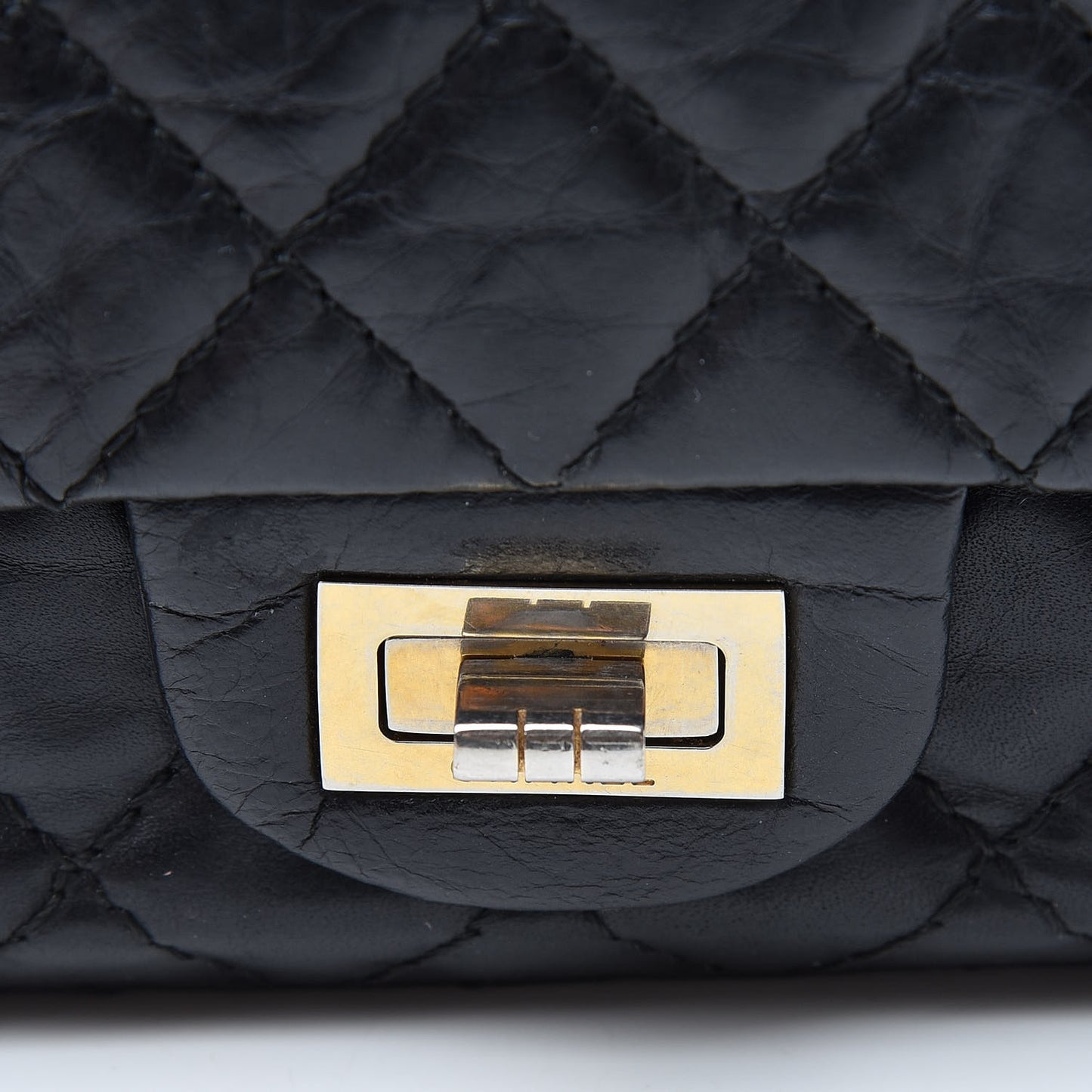 Aged Calfskin Quilted 2.55 Reissue 225 Flap Black