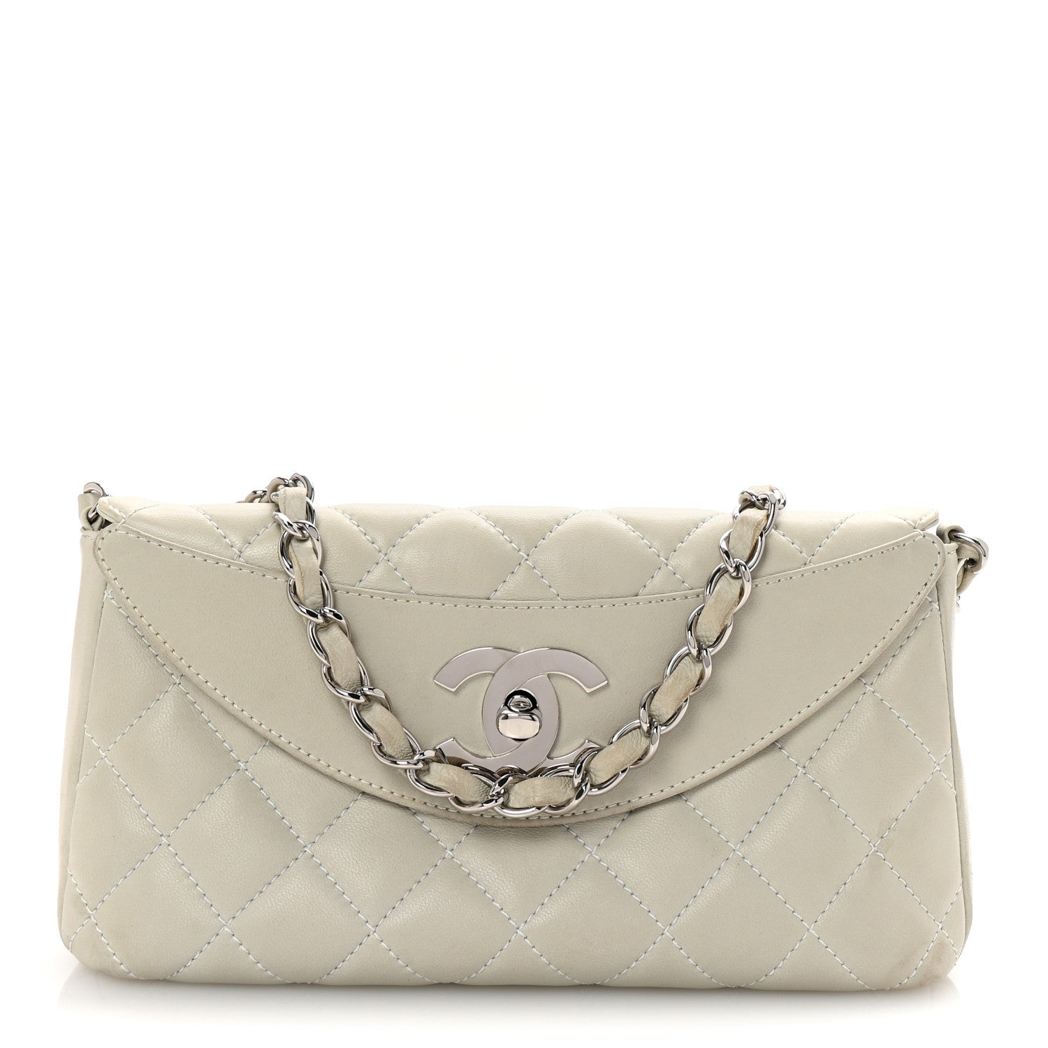 Chanel Lambskin Quilted Small Single Flap Bag Grey 1 of 10