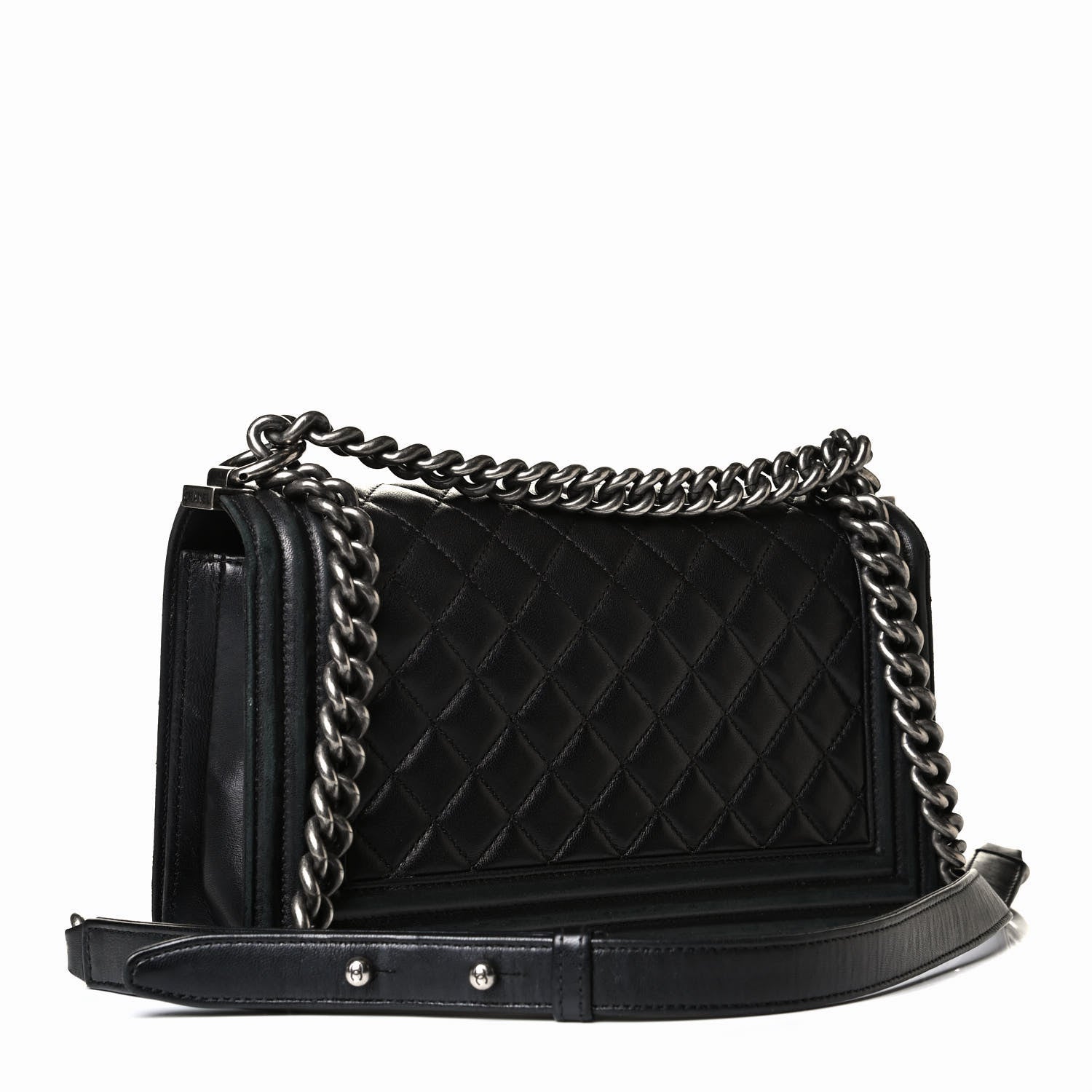 Chanel Lambskin Quilted Medium Boy Flap Black 2 of 8