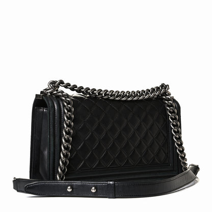 Chanel Lambskin Quilted Medium Boy Flap Black 2 of 8