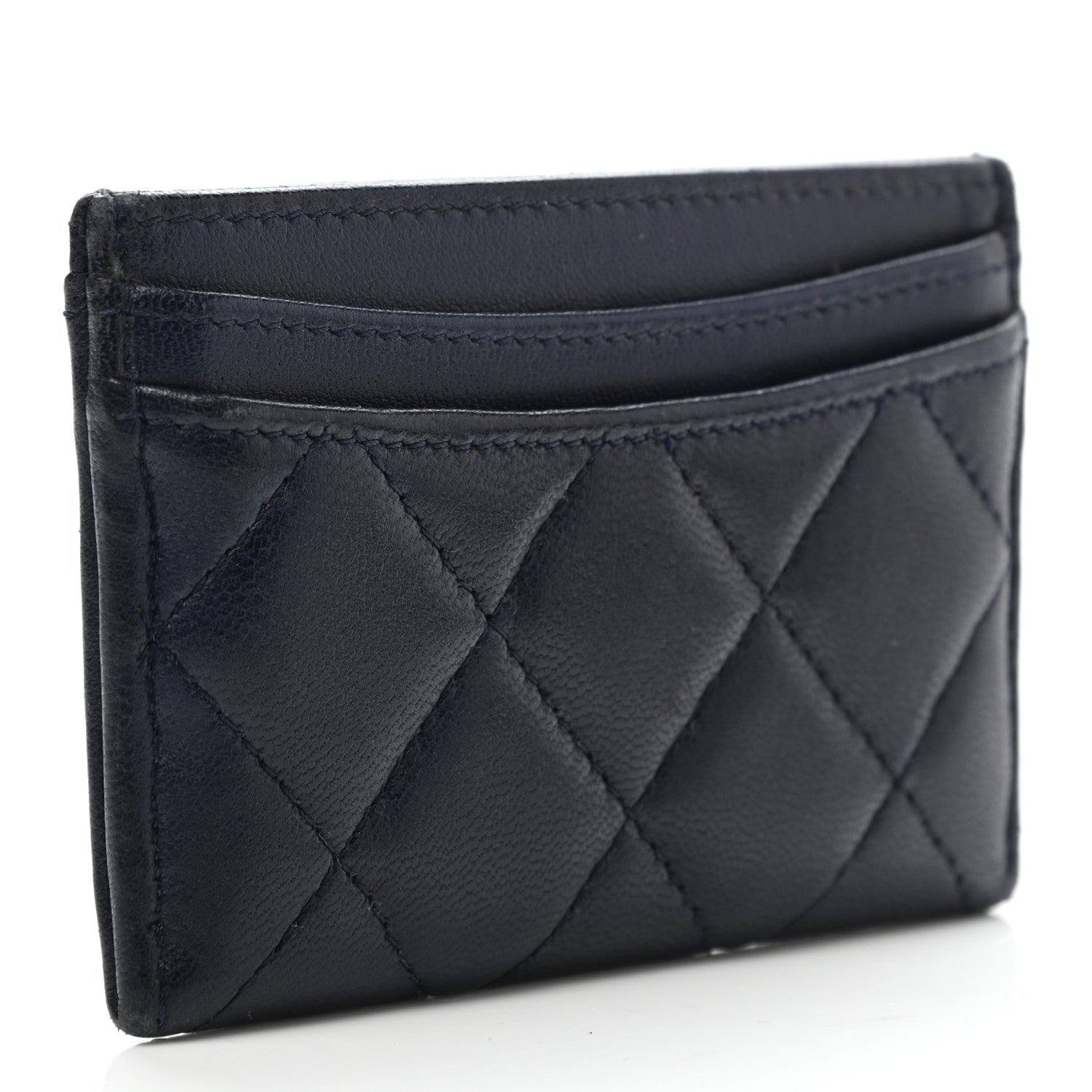 Chanel Lambskin Quilted Card Holder Blue 3 of 11