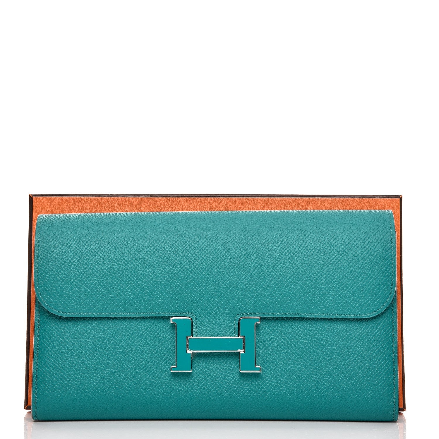 Hermes Epsom Constance Long Wallet Bleu Paon 8 of 8