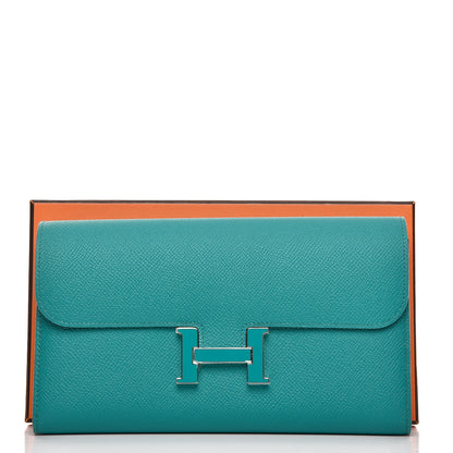 Hermes Epsom Constance Long Wallet Bleu Paon 8 of 8