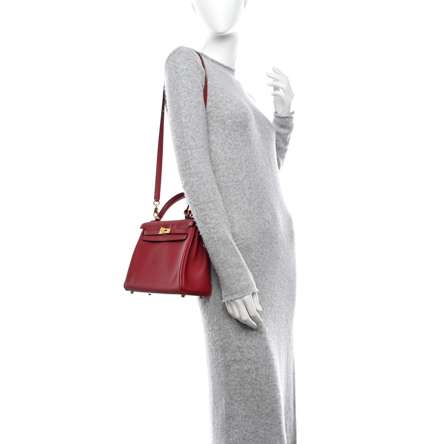 Hermes Swift Kelly Retourne 25 Rouge Grenat 2 of 11