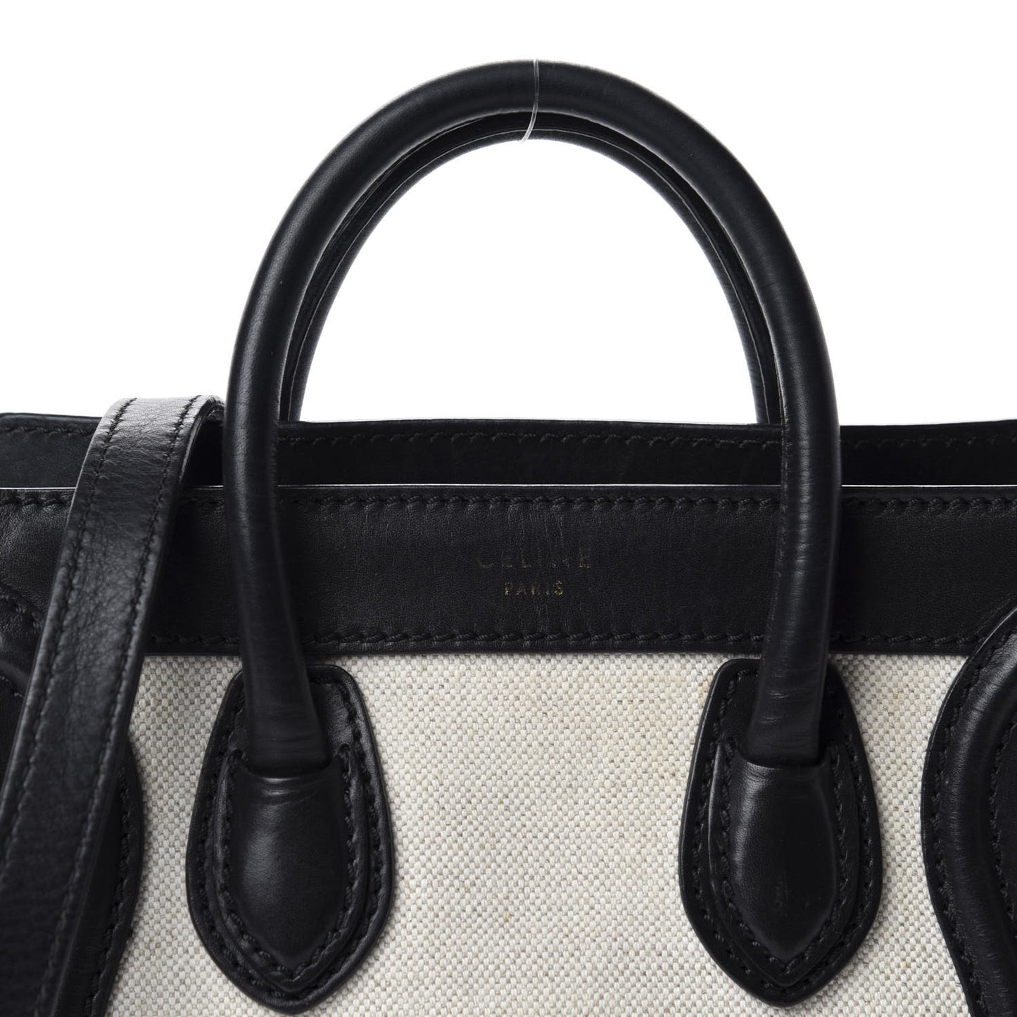 Textile Smooth Calfskin Nano Bi-Color Luggage Beige