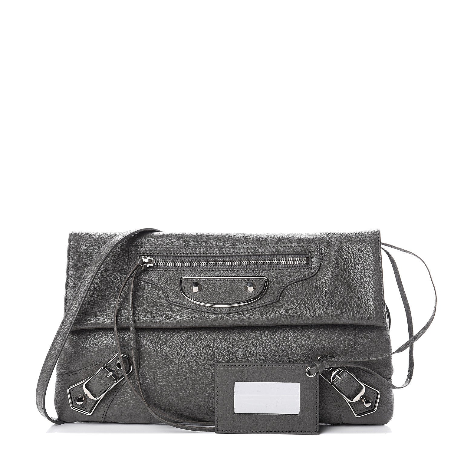 Balenciaga Chevre Silver Metallic Edge Hardware Envelope Clutch Gris Acier 1 of 8