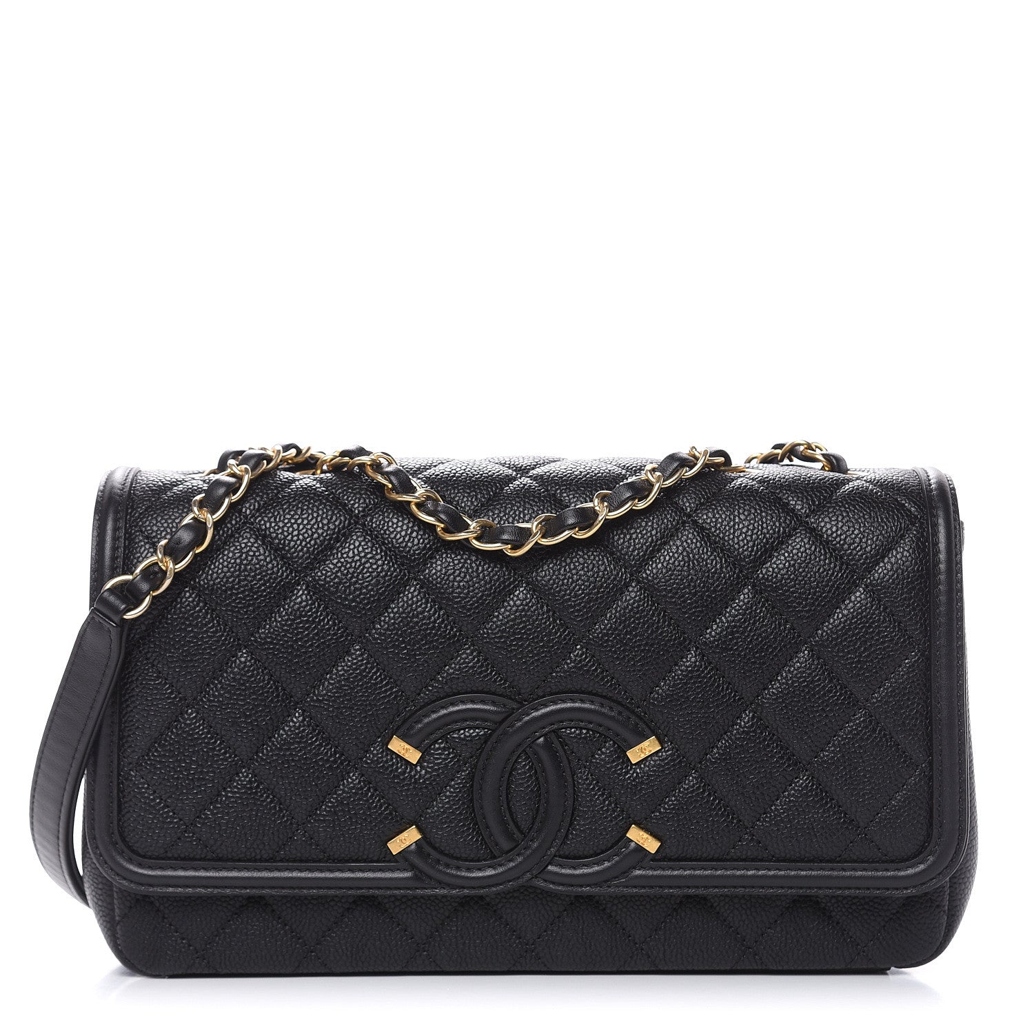 Chanel Caviar Quilted Medium CC Filigree Flap Black 1 of 11