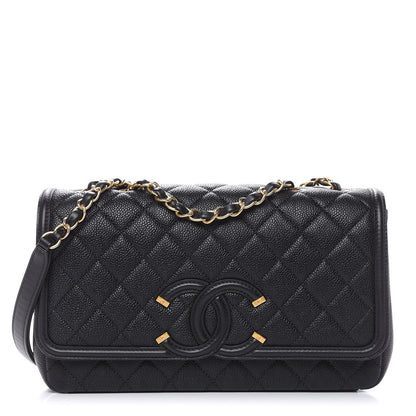 Chanel Caviar Quilted Medium CC Filigree Flap Black 1 of 11