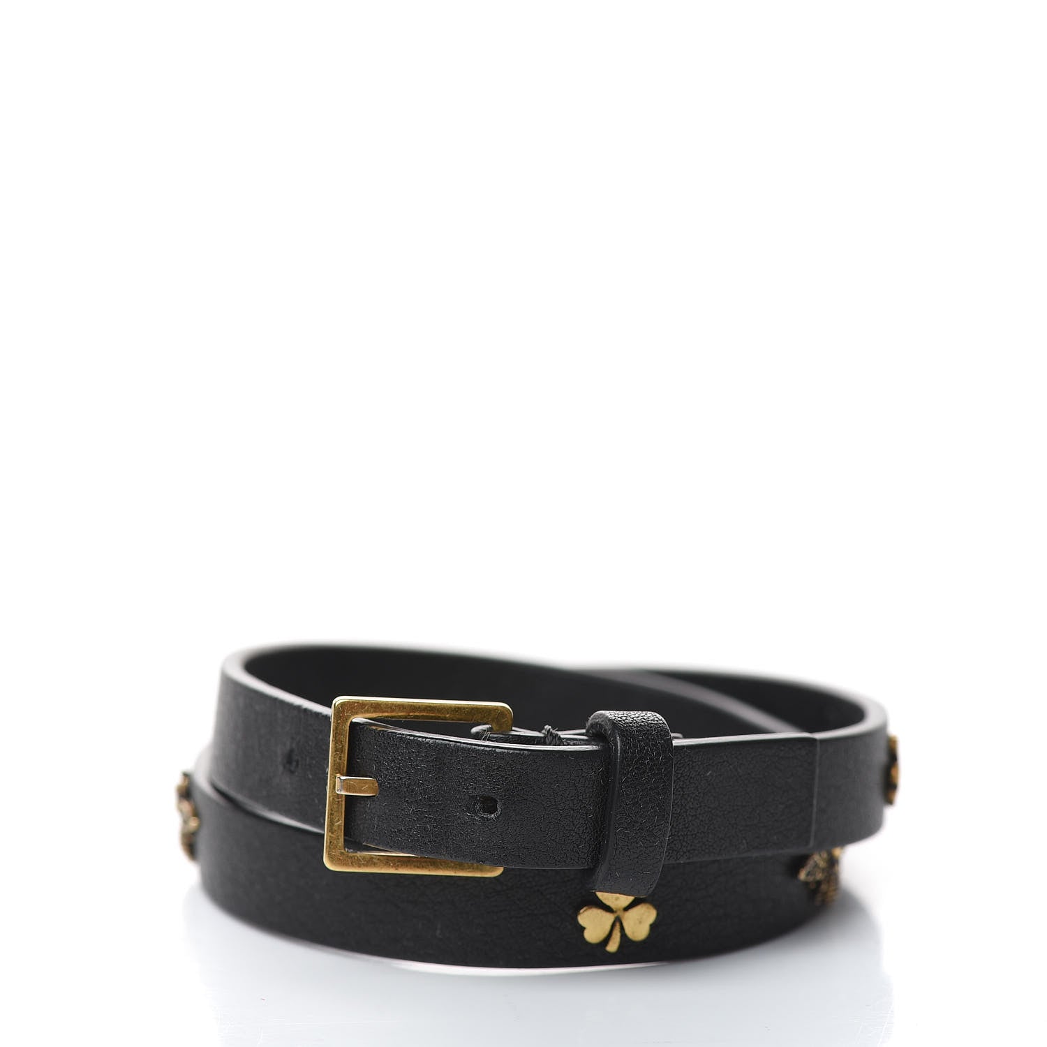 Christian Dior Calfskin Bee Double Bracelet Black 3 of 5