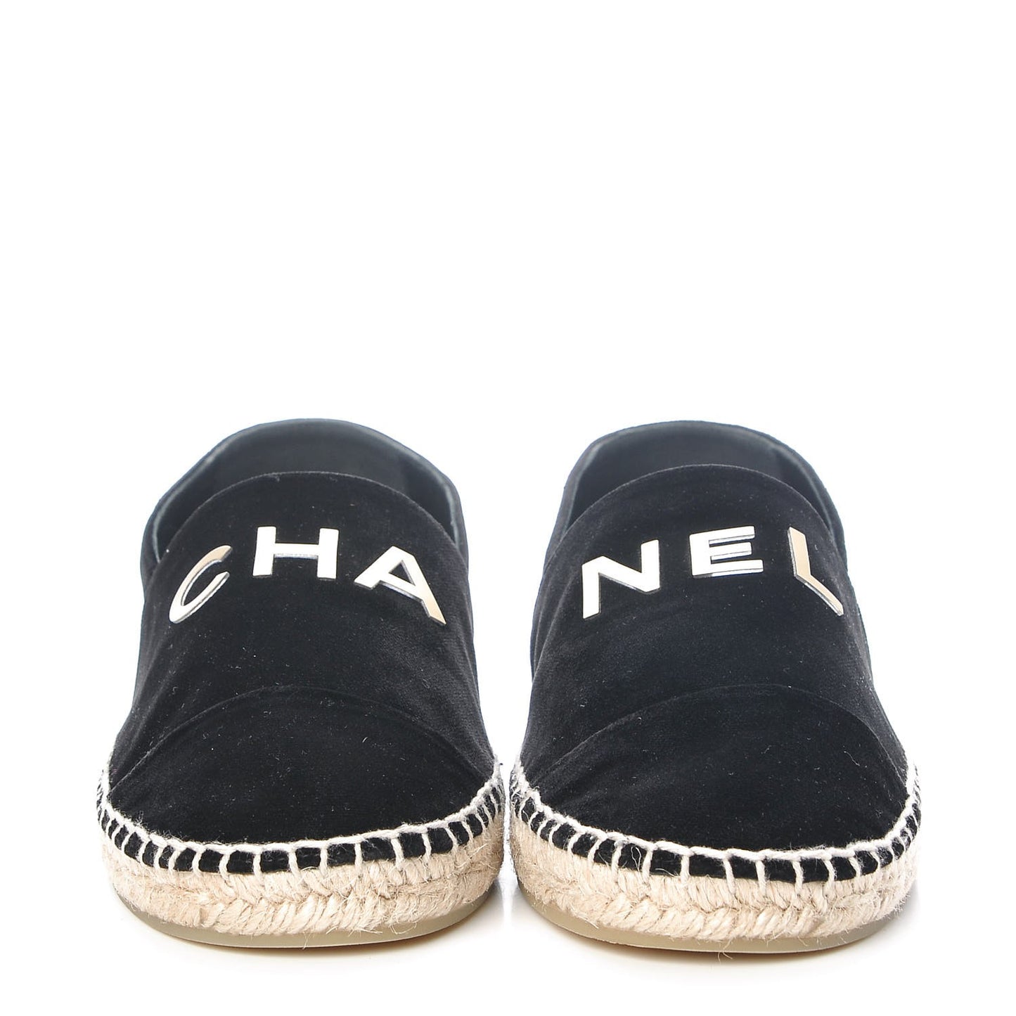 Velvet Logo Espadrilles 38 Black
