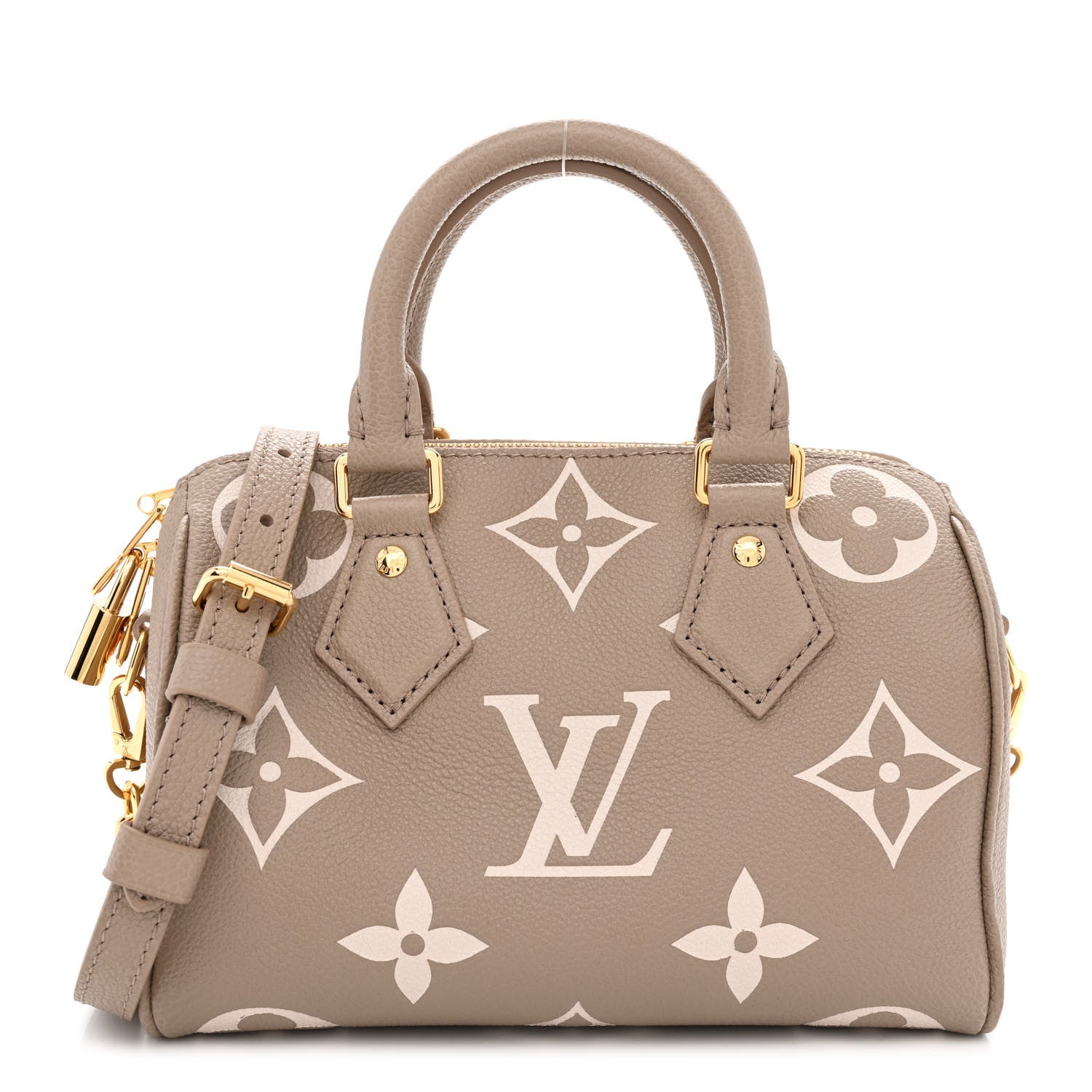 Louis Vuitton Empreinte Monogram Giant Speedy Bandouliere 20 Creme Beige 1 of 9
