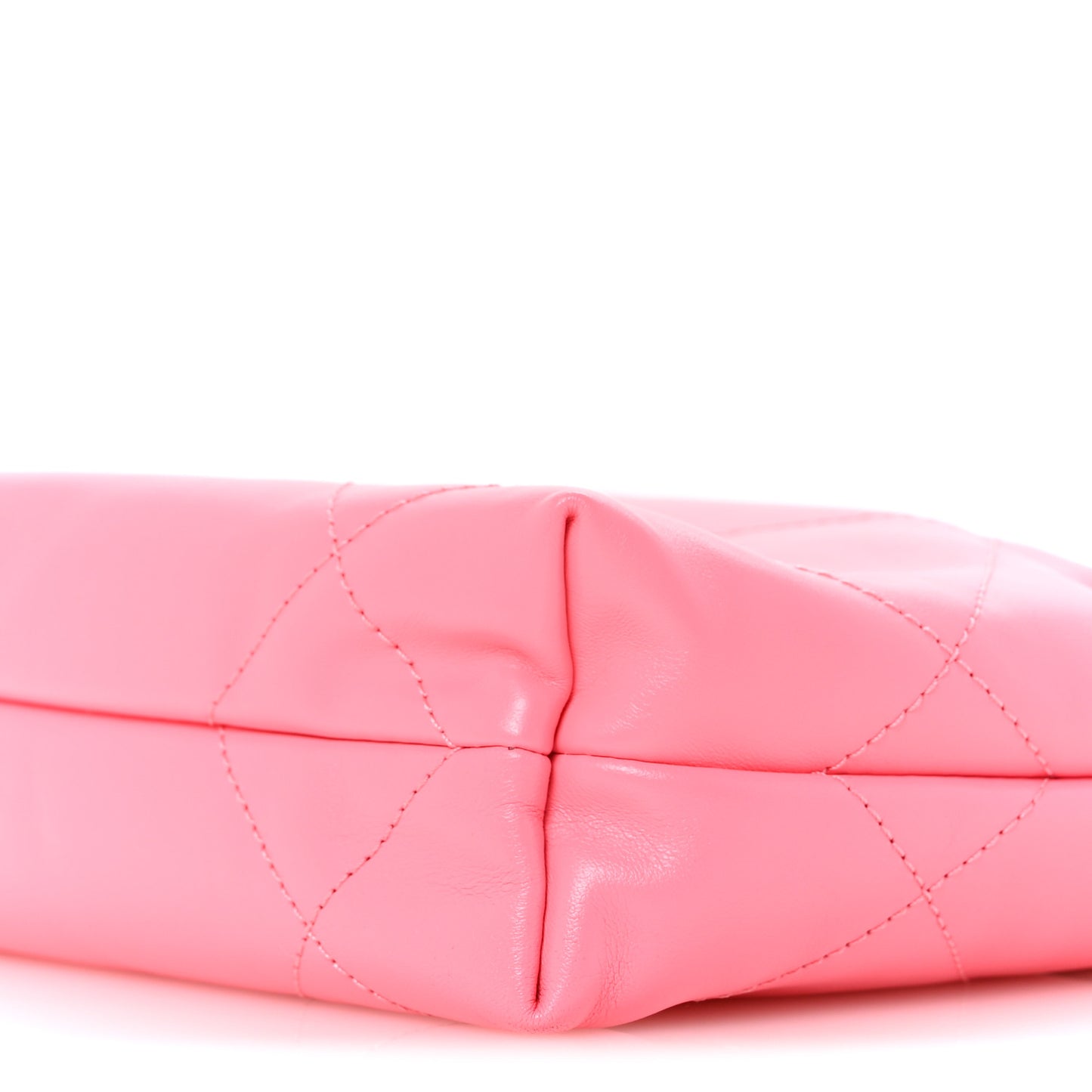 Shiny Calfskin Quilted Rainbow Metal Mini Chanel 22 Coral Pink