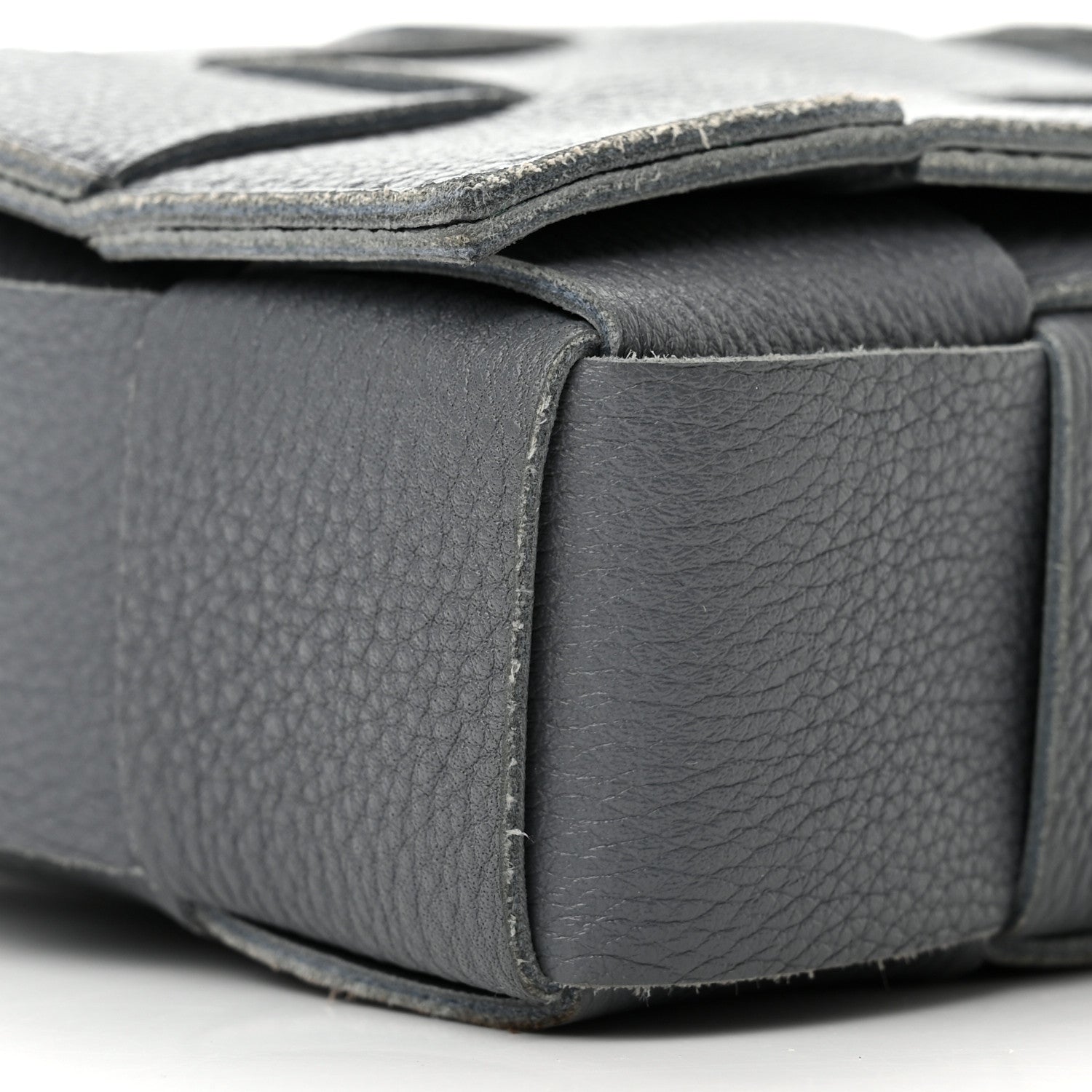 Bottega Veneta Grained Calfskin Maxi Intrecciato Cassette Crossbody Bag Thunder 8 of 9