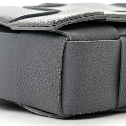 Bottega Veneta Grained Calfskin Maxi Intrecciato Cassette Crossbody Bag Thunder 8 of 9