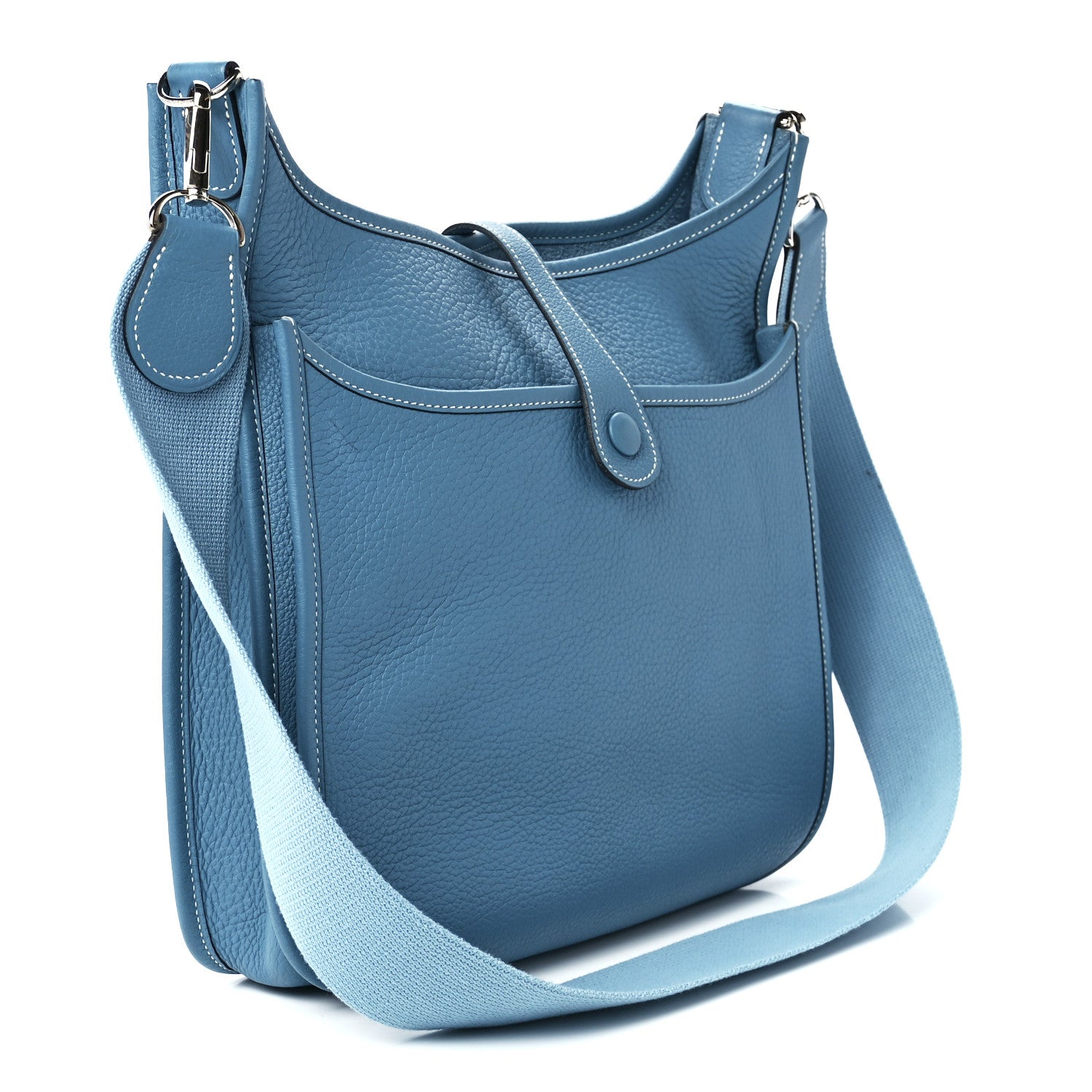 Hermes Taurillon Clemence Evelyne II PM Blue Jean 3 of 10