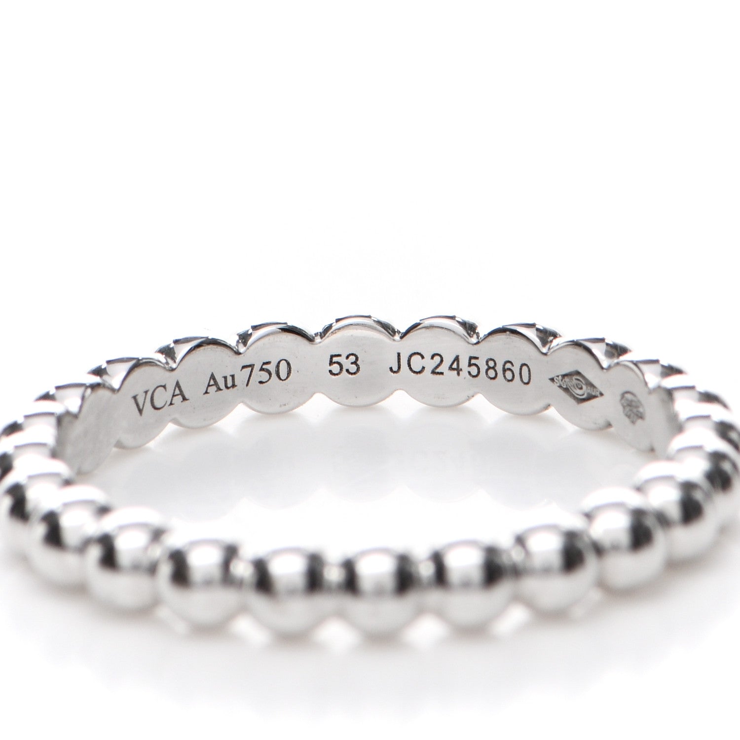 Van Cleef & Arpels 18K White Gold Medium Perlee Ring 53 6.5 4 of 4