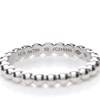 Van Cleef & Arpels 18K White Gold Medium Perlee Ring 53 6.5 4 of 4