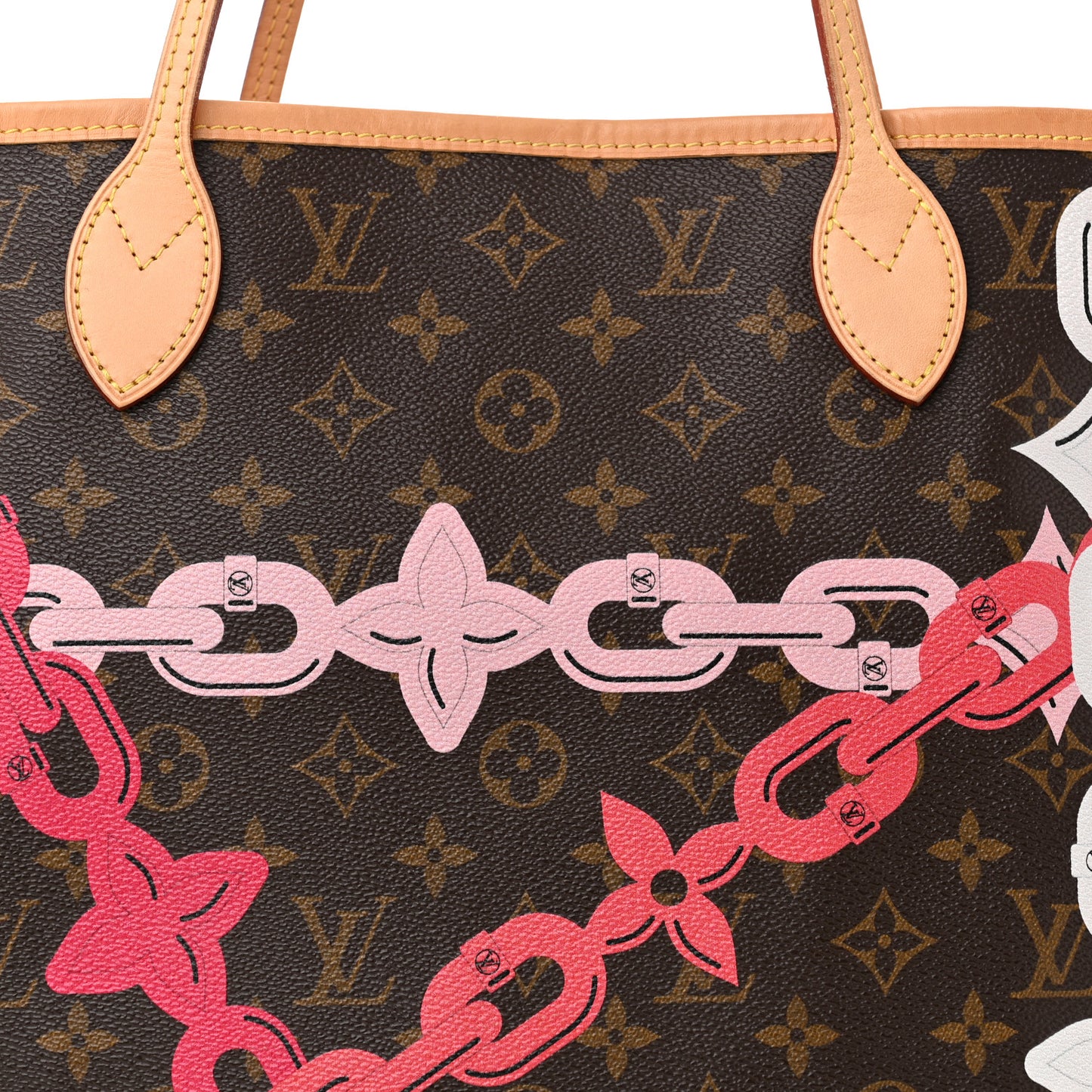 Monogram Bay Neverfull MM Rose Ballerine Poppy