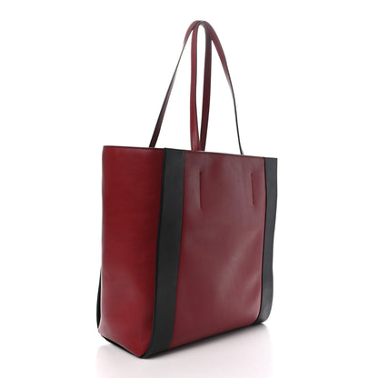 Alexander McQueen Calfskin Embossed Signature Shopper Black Red 3 of 10