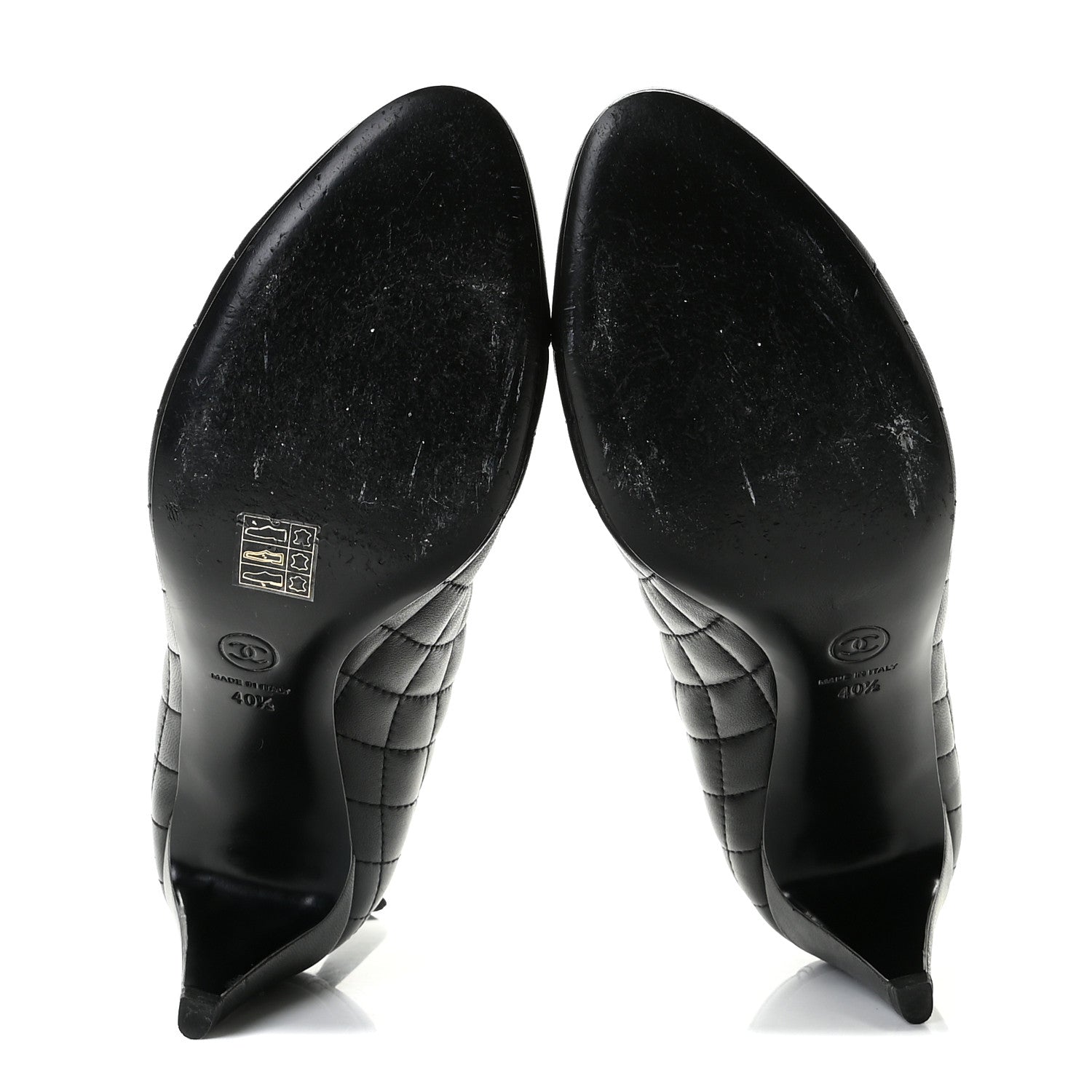 Chanel Calfskin Quilted Cap Toe Short Boots 40.5 Black 7 of 10