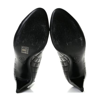 Chanel Calfskin Quilted Cap Toe Short Boots 40.5 Black 7 of 10