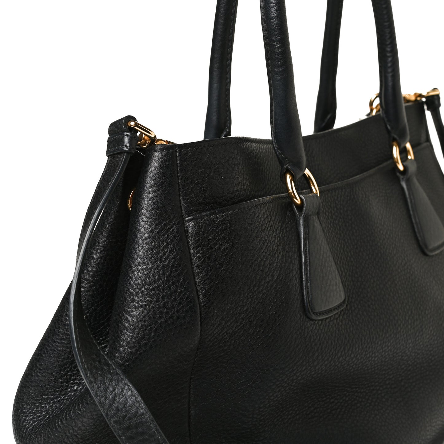 Vitello Daino Shopping Tote Black