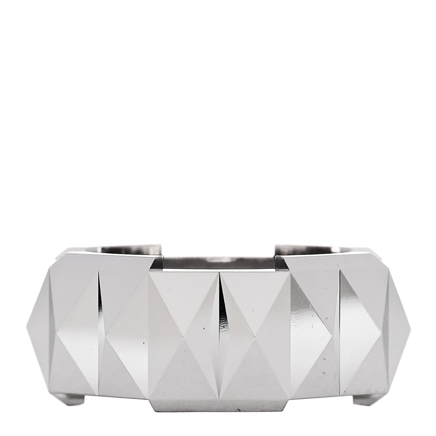 Gucci 18K White Gold 9mm Link To Love Stud Ring 53 6.25 3 of 6