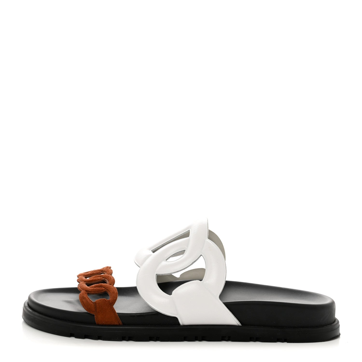 Hermes Suede Goatskin Nappa Extra Sandals 37.5 White Gold 1 of 9