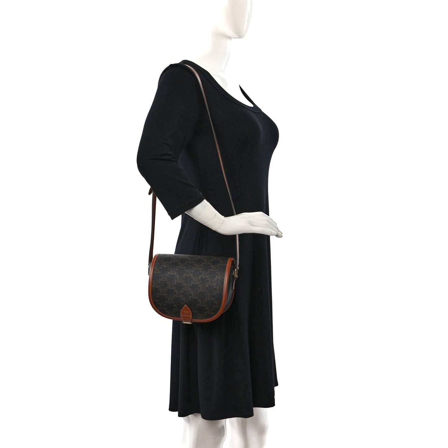 Triomphe Canvas Medium Folco Bag Tan