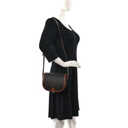 Celine Triomphe Canvas Medium Folco Bag Tan 2 of 8